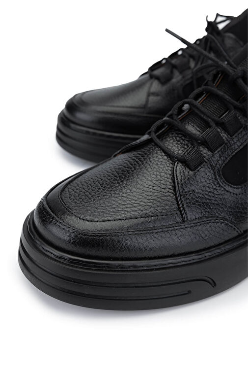 Tamer Tanca Erkek Hakiki Deri Siyah Deri Casual Ayakkabı - Görsel 4