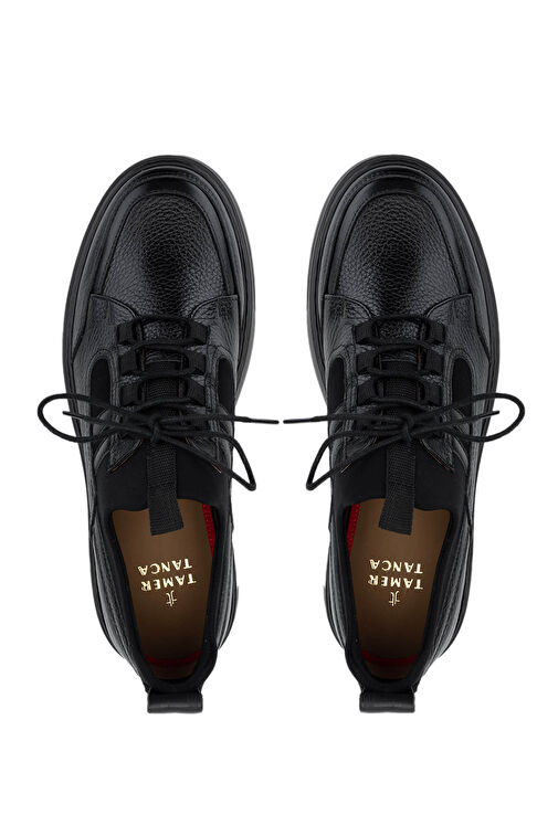 Tamer Tanca Erkek Hakiki Deri Siyah Deri Casual Ayakkabı - Görsel 6