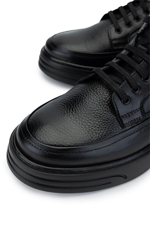 Tamer Tanca Erkek Hakiki Deri Siyah Casual Bot - Görsel 4