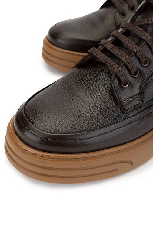 Tamer Tanca Erkek Hakiki Deri Kahverengi Casual Bot - Görsel 4