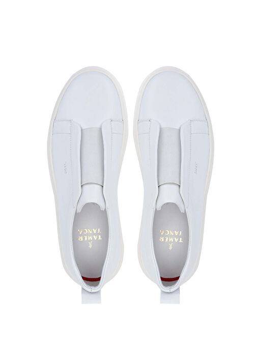 Tamer Tanca Erkek Hakiki Deri Beyaz Loafer Ayakkabı - Görsel 6