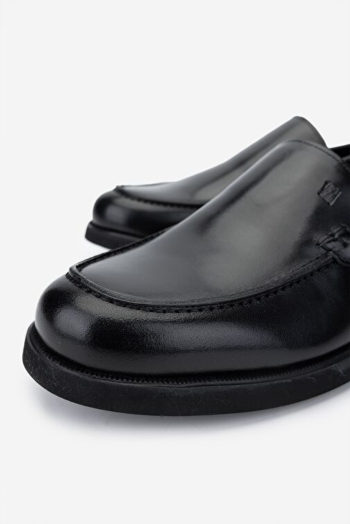Valmenti Erkek Hakiki Deri Siyah Deri Loafer Ayakkabı - Görsel 4