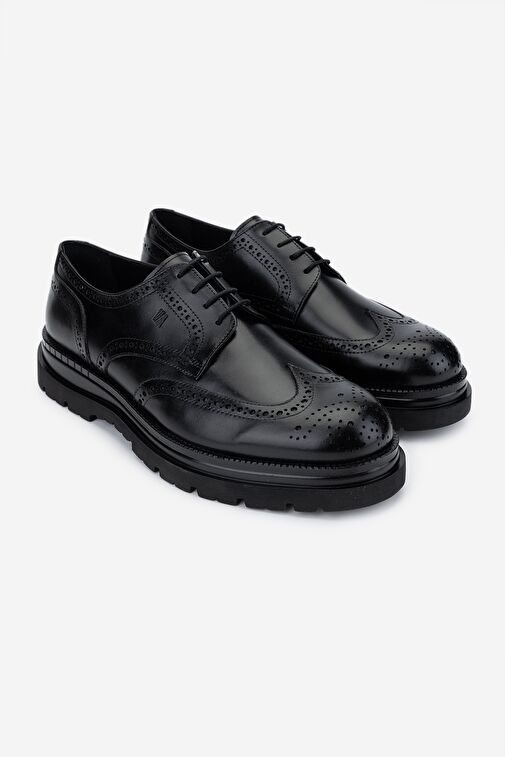 Valmenti Siyah Erkek Deri Klasik Ayakkabı 537 3495 ERK AYK SK24-25 - Görsel 3