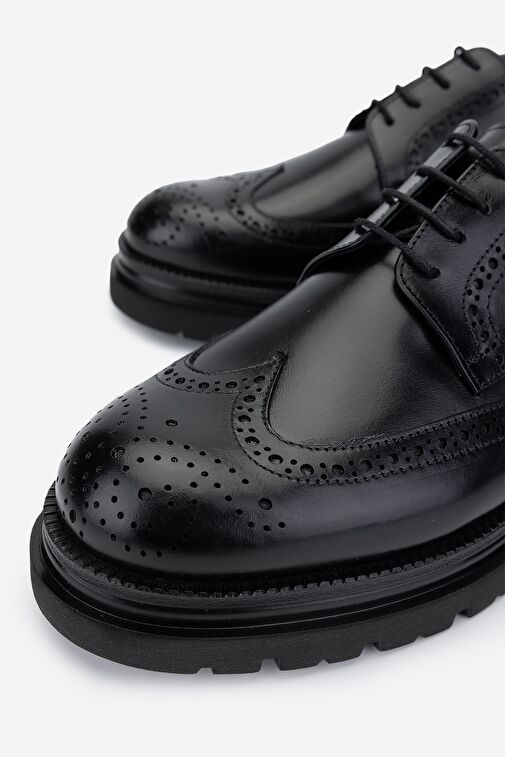 Valmenti Siyah Erkek Deri Klasik Ayakkabı 537 3495 ERK AYK SK24-25 - Görsel 4