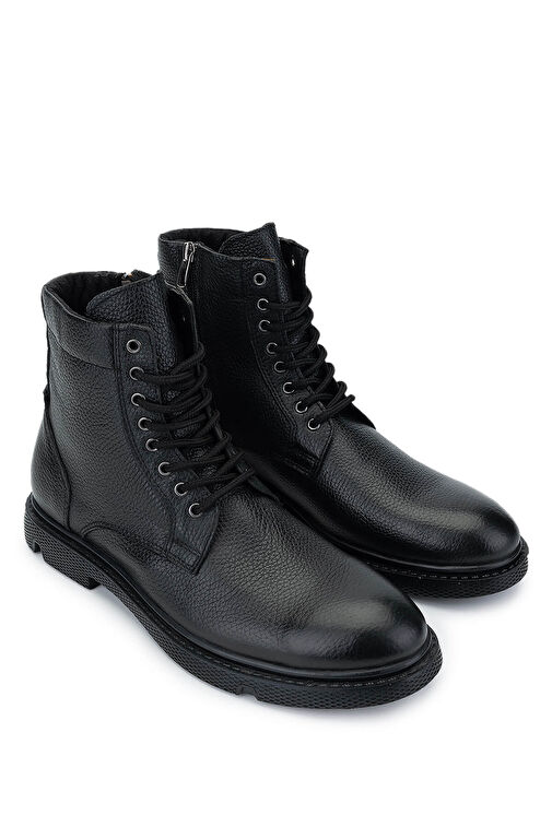 Tamer Tanca Erkek Hakiki Deri Siyah Casual Bot - Görsel 3