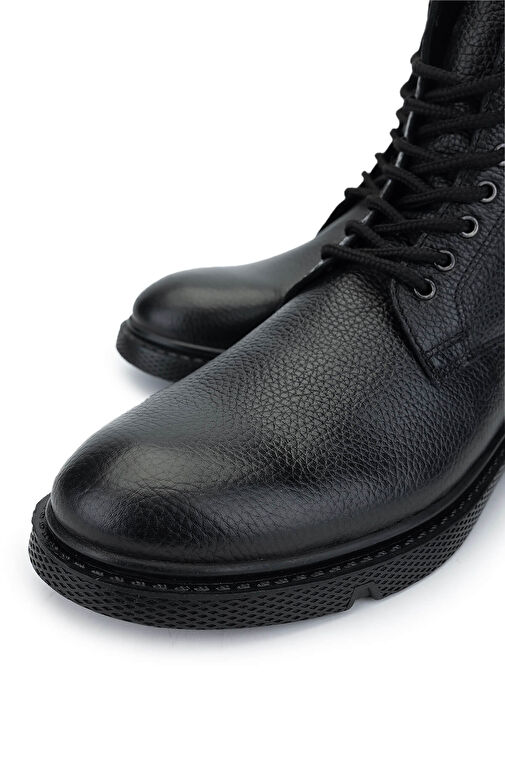 Tamer Tanca Erkek Hakiki Deri Siyah Casual Bot - Görsel 4