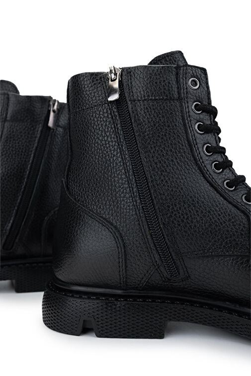 Tamer Tanca Erkek Hakiki Deri Siyah Casual Bot - Görsel 5