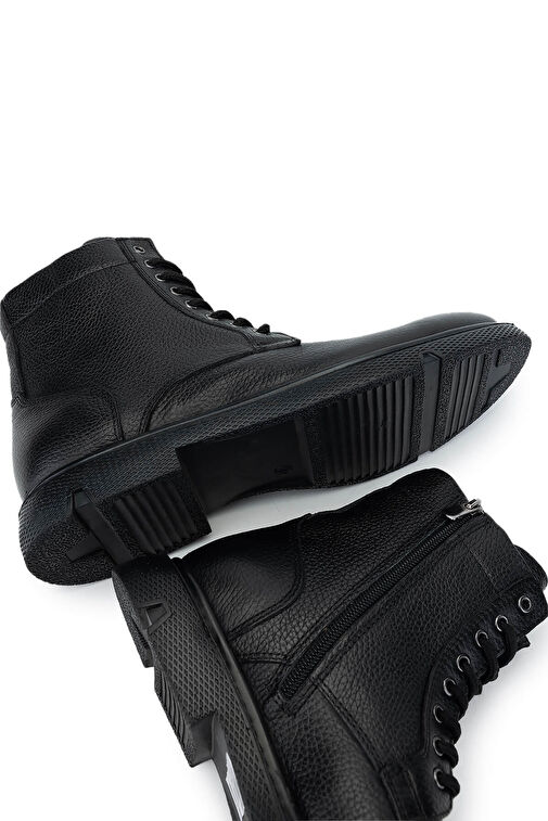 Tamer Tanca Erkek Hakiki Deri Siyah Casual Bot - Görsel 6