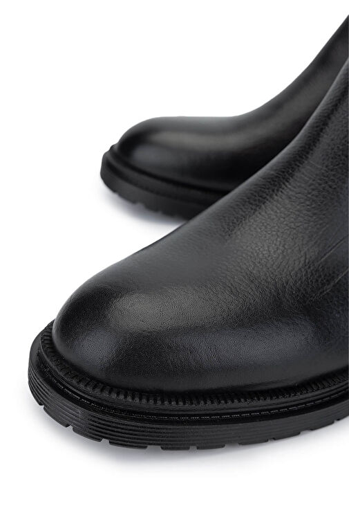 Tamer Tanca Erkek Hakiki Deri Siyah Casual Bot - Görsel 4