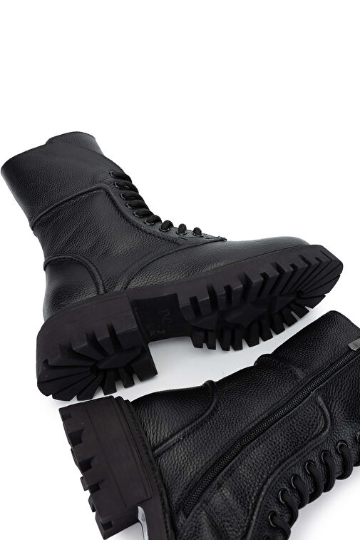 Tamer Tanca Kadın Hakiki Deri Siyah Floter Casual Bot - Görsel 6