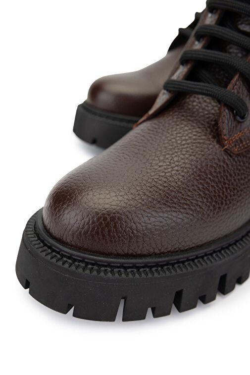 Tamer Tanca Kadın Hakiki Deri Kahverengi Casual Bot - Görsel 4