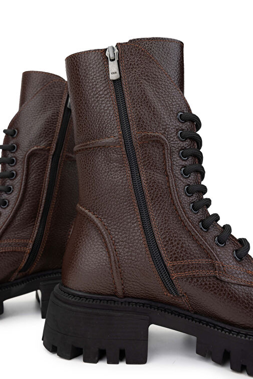 Tamer Tanca Kadın Hakiki Deri Kahverengi Casual Bot - Görsel 5