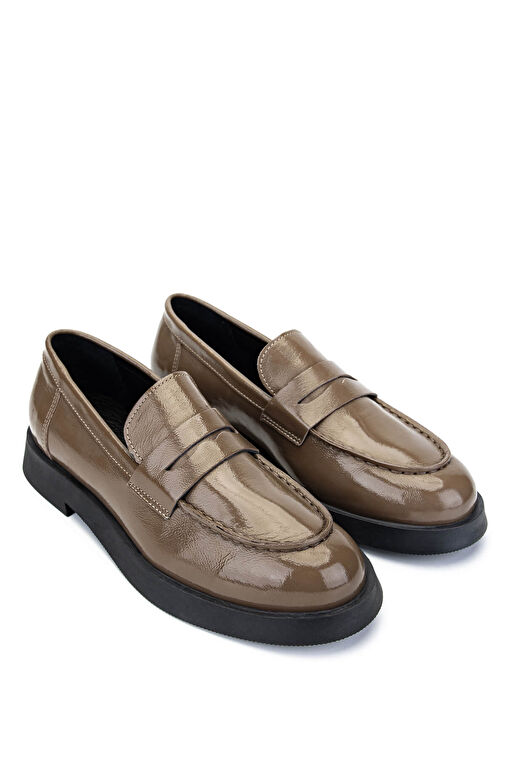 Tamer Tanca Kadın Hakiki Deri Vizon Rugan Loafer Ayakkabı - Görsel 3