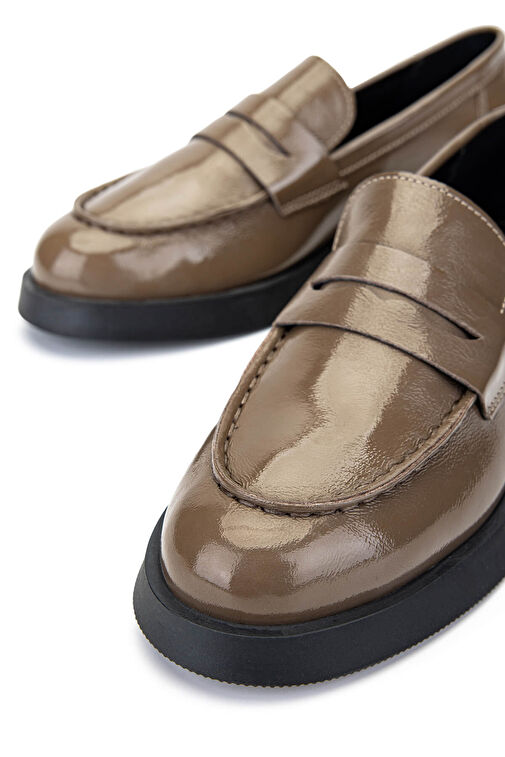 Tamer Tanca Kadın Hakiki Deri Vizon Rugan Loafer Ayakkabı - Görsel 5