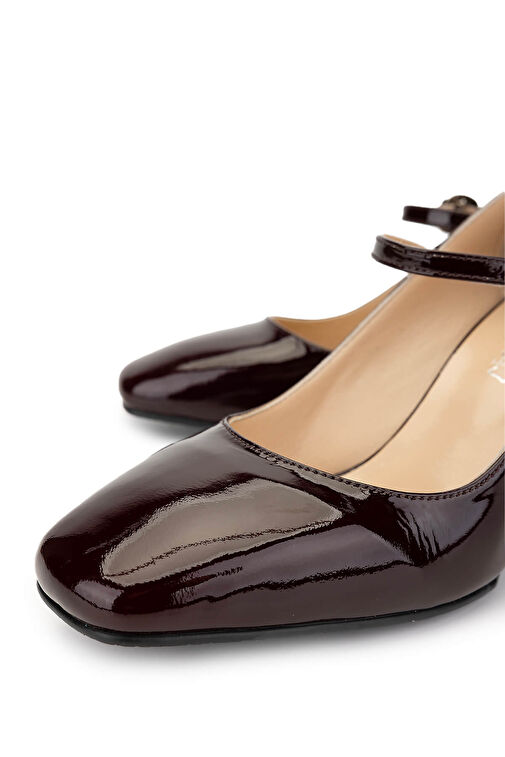 Tamer Tanca Kadın Hakiki Deri Bordo Topuklu Ayakkabı - Görsel 4