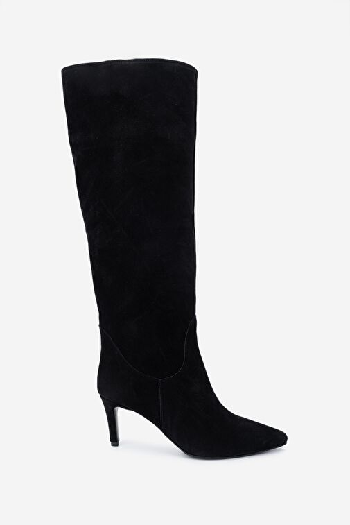 Valmenti Kadın . Siyah Süet Topuklu Çizme - Görsel 2