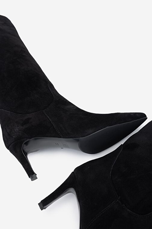 Valmenti Kadın . Siyah Süet Topuklu Çizme - Görsel 5