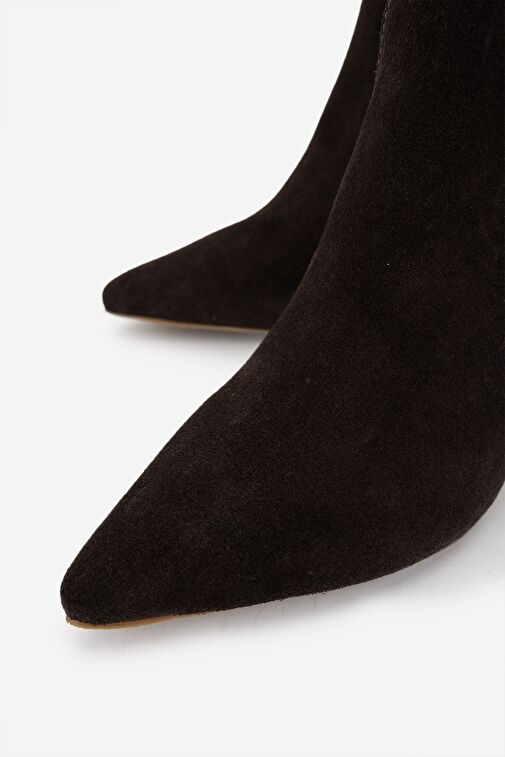 Valmenti Kadın Kahverengi Süet Topuklu Çizme - Görsel 4