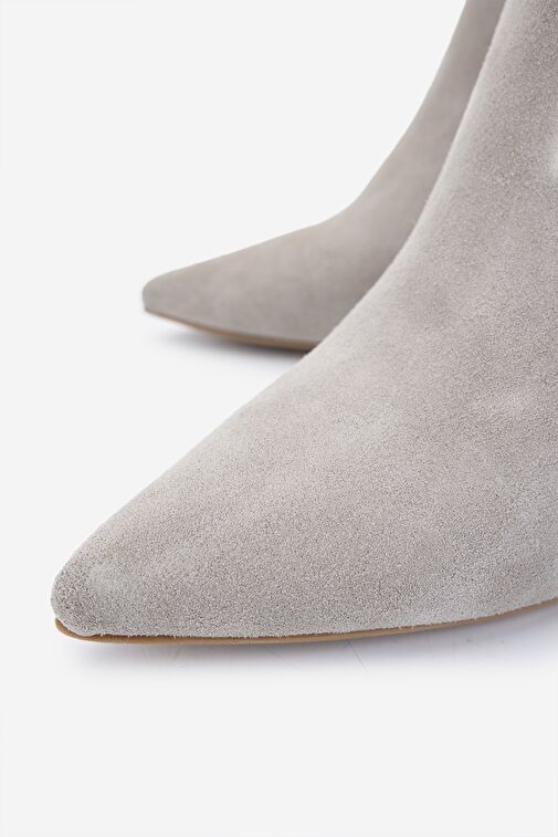 Valmenti Kadın Bej Süet Topuklu Çizme - Görsel 4