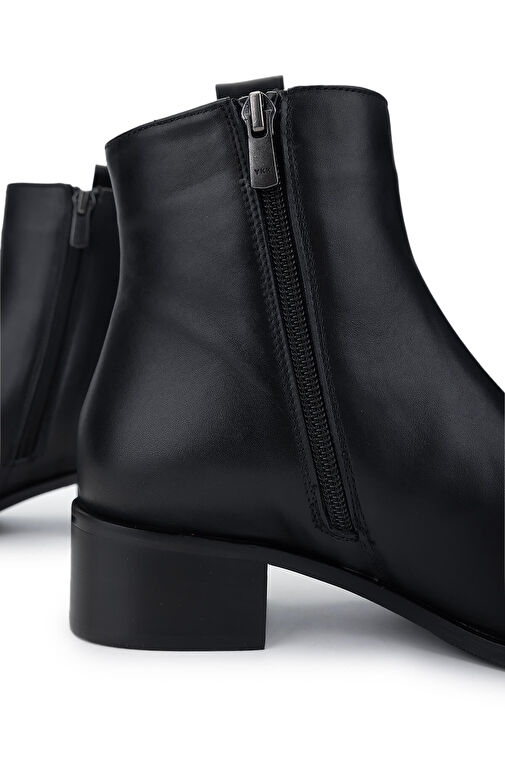 Tamer Tanca Kadın Hakiki Deri Siyah Deri Topuklu Bot - Görsel 5