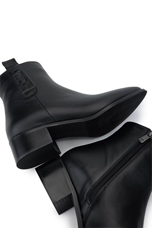 Tamer Tanca Kadın Hakiki Deri Siyah Deri Topuklu Bot - Görsel 6