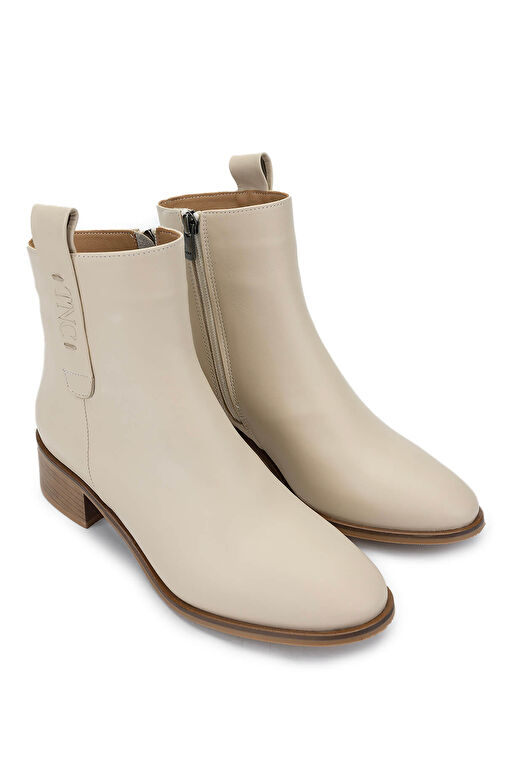 Tamer Tanca Kadın Hakiki Deri Bej Topuklu Bot - Görsel 3