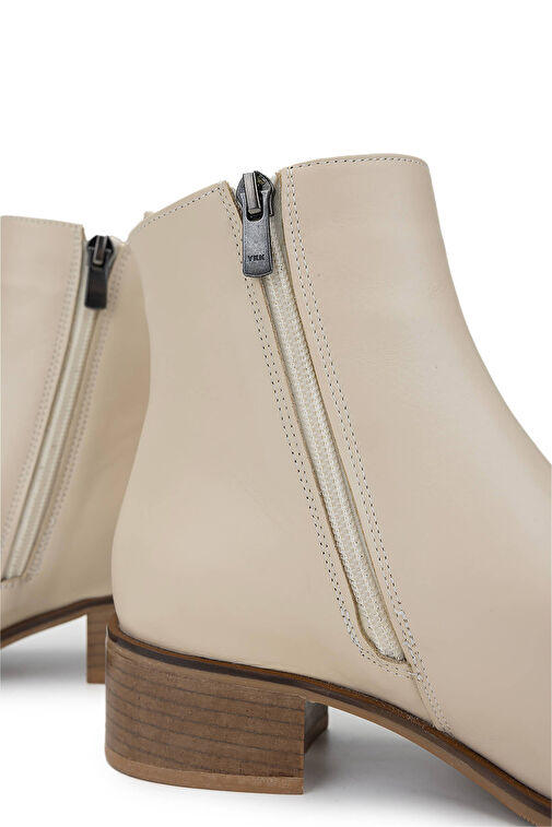 Tamer Tanca Kadın Hakiki Deri Bej Topuklu Bot - Görsel 5