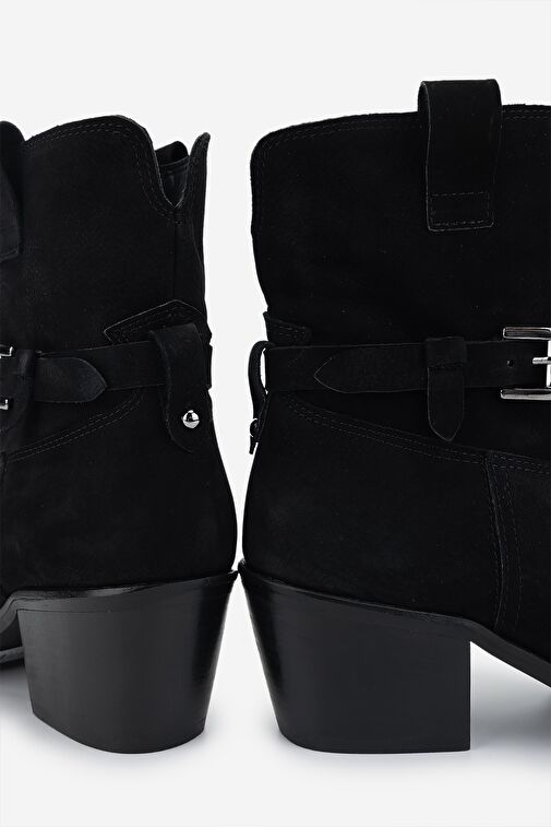Valmenti Kadın . Siyah Nubuk Topuklu Bot - Görsel 5