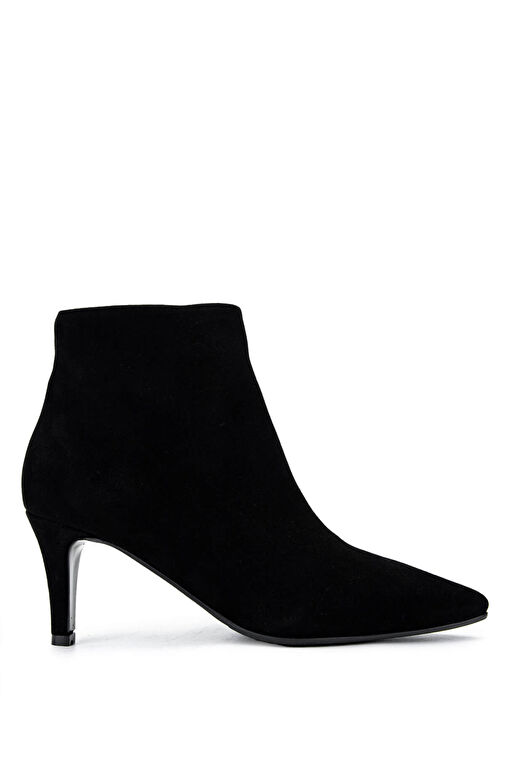 Tamer Tanca Kadın Hakiki Deri Siyah Süet Topuklu Bot - Görsel 2