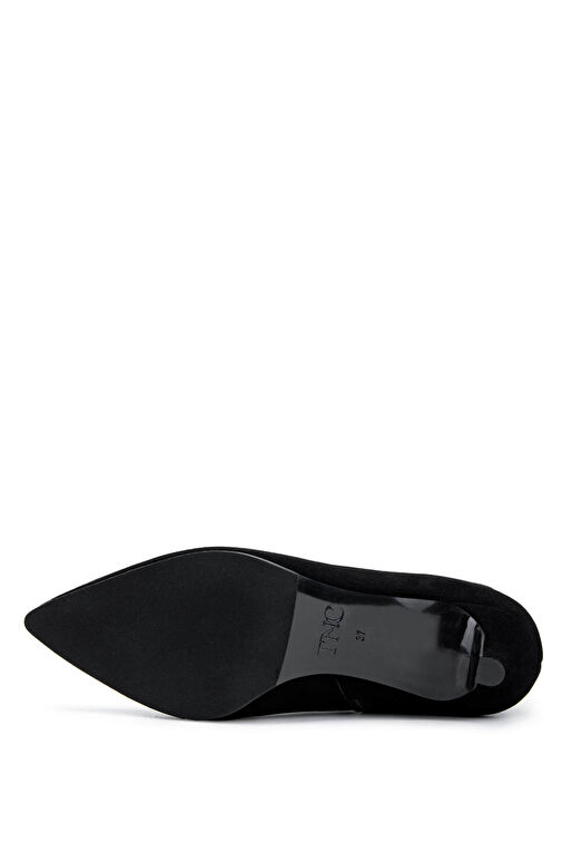 Tamer Tanca Kadın Hakiki Deri Siyah Süet Topuklu Bot - Görsel 4