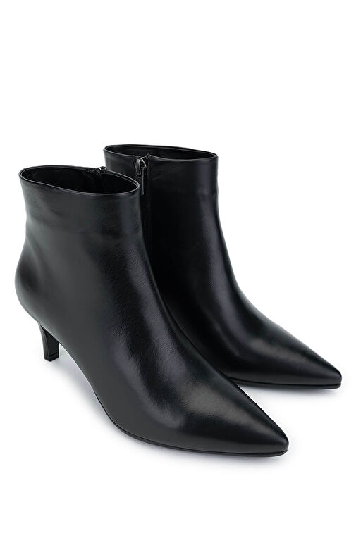 Tamer Tanca Kadın Hakiki Deri Siyah Deri Topuklu Bot - Görsel 3