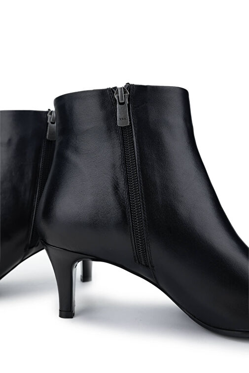 Tamer Tanca Kadın Hakiki Deri Siyah Deri Topuklu Bot - Görsel 5