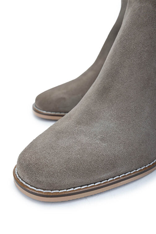 Tamer Tanca Kadın Hakiki Deri Vizon Süet Topuklu Bot - Görsel 4