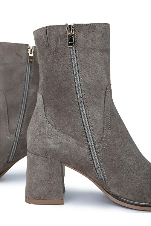 Tamer Tanca Kadın Hakiki Deri Vizon Süet Topuklu Bot - Görsel 5