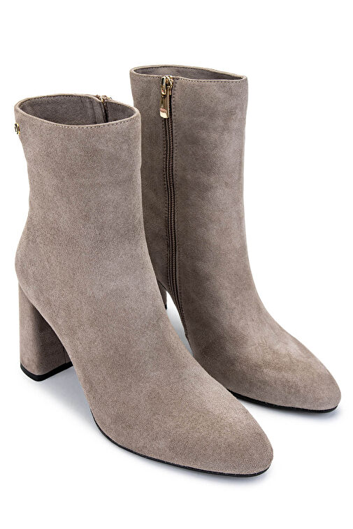 Tamer Tanca Kadın Hakiki Deri Vizon Süet Topuklu Bot - Görsel 3