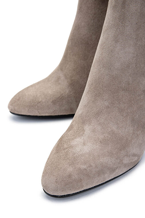 Tamer Tanca Kadın Hakiki Deri Vizon Süet Topuklu Bot - Görsel 4