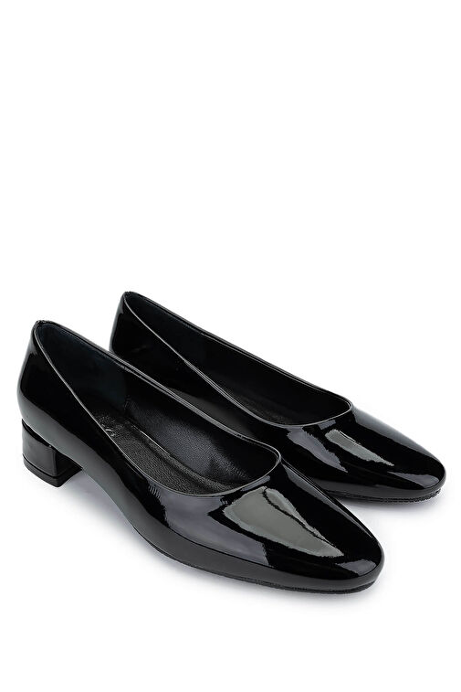 Tamer Tanca Kadın Suni Deri Siyah Rugan Topuklu Ayakkabı - Görsel 3