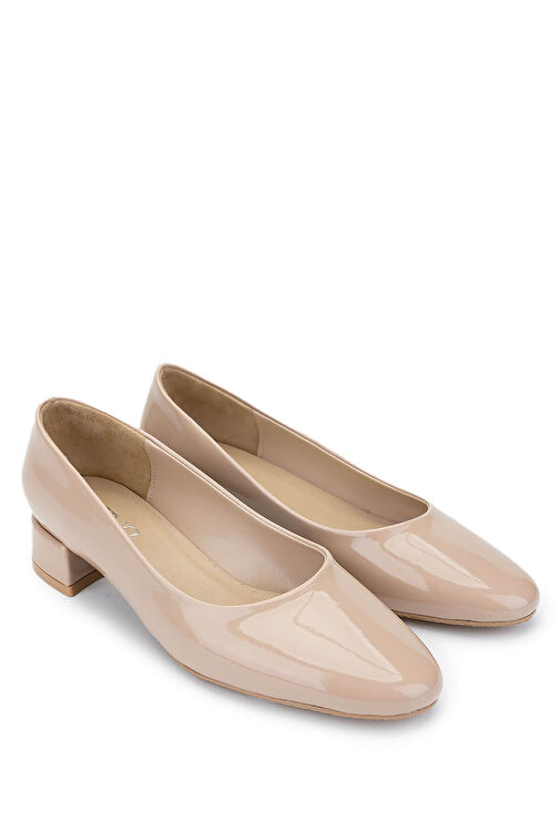 Tamer Tanca Kadın Suni Deri Bej Rugan Topuklu Ayakkabı - Görsel 3