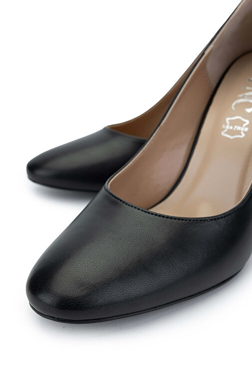 Tamer Tanca Kadın Hakiki Deri Siyah Deri Topuklu Ayakkabı - Görsel 4