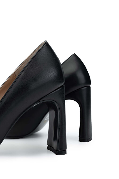 Tamer Tanca Kadın Hakiki Deri Siyah Deri Topuklu Ayakkabı - Görsel 5