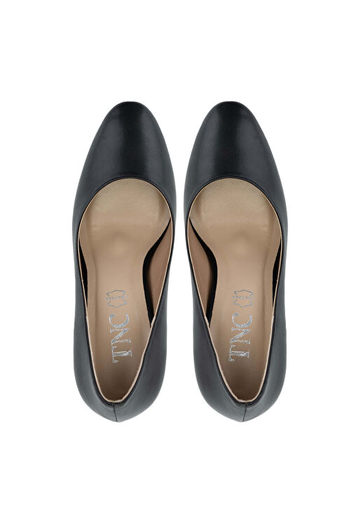 Tamer Tanca Kadın Hakiki Deri Siyah Deri Topuklu Ayakkabı - Görsel 7