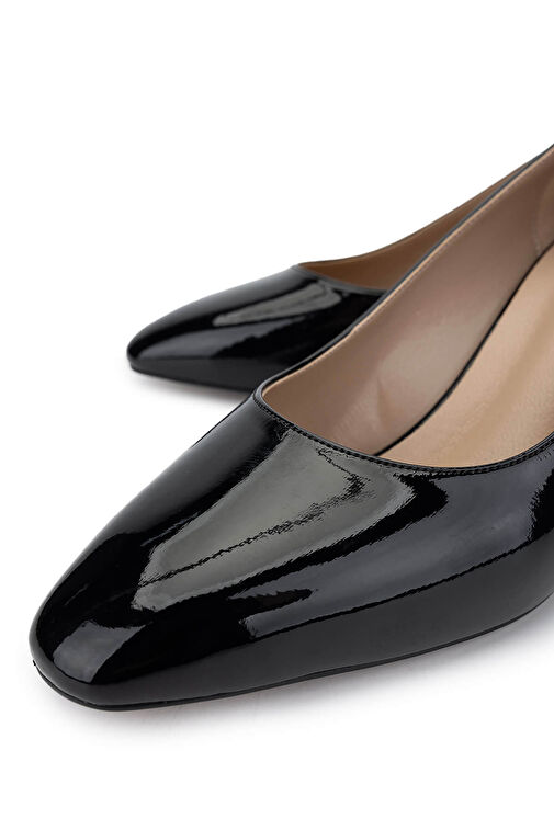 Tamer Tanca Lacivert Kadın Rugan Topuklu Ayakkabı 1073 01 BN AYK SK24-25 - Görsel 4