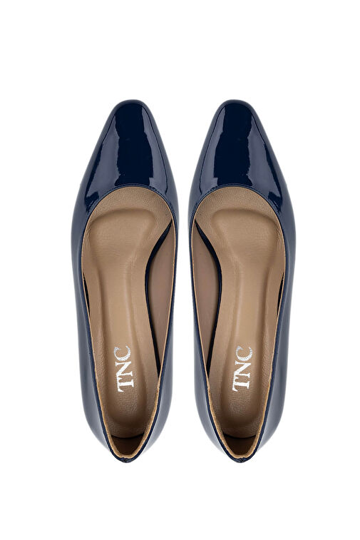 Tamer Tanca Kadın Suni Deri Lacivert Topuklu Ayakkabı - Görsel 6