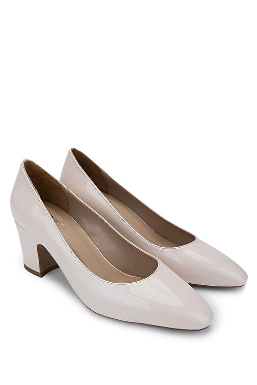 Tamer Tanca Kadın Suni Deri Bej Rugan Topuklu Ayakkabı - Görsel 3