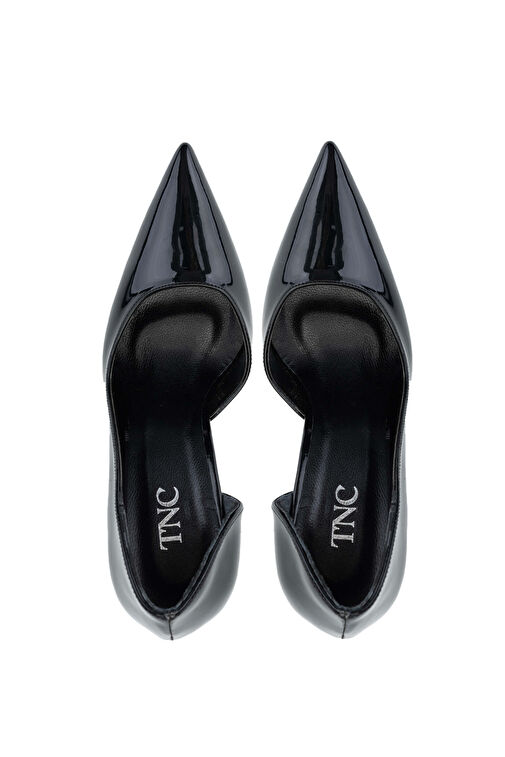 Tamer Tanca Kadın Suni Deri Siyah Rugan Topuklu Ayakkabı - Görsel 7