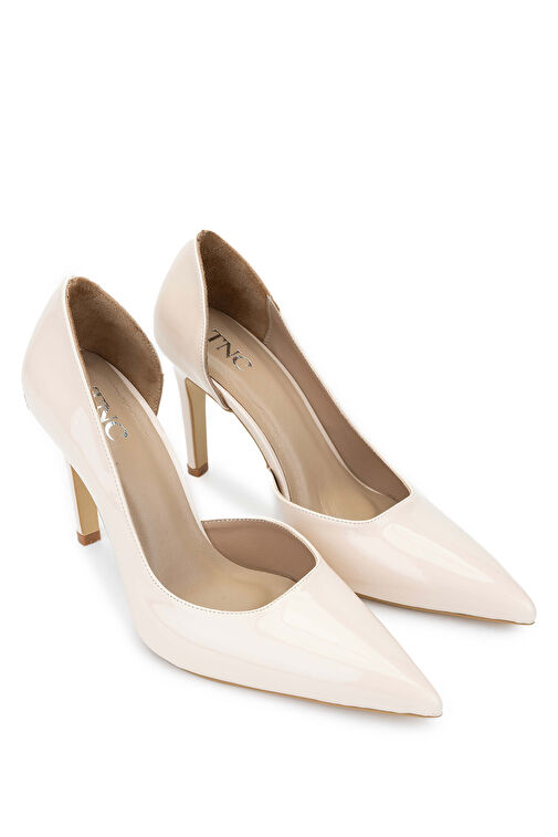 Tamer Tanca Kadın Suni Deri Bej Topuklu Ayakkabı - Görsel 3