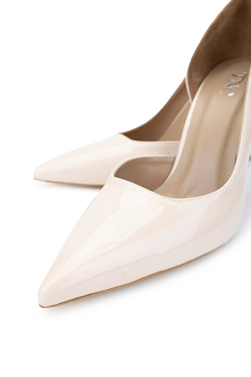 Tamer Tanca Kadın Suni Deri Bej Topuklu Ayakkabı - Görsel 4