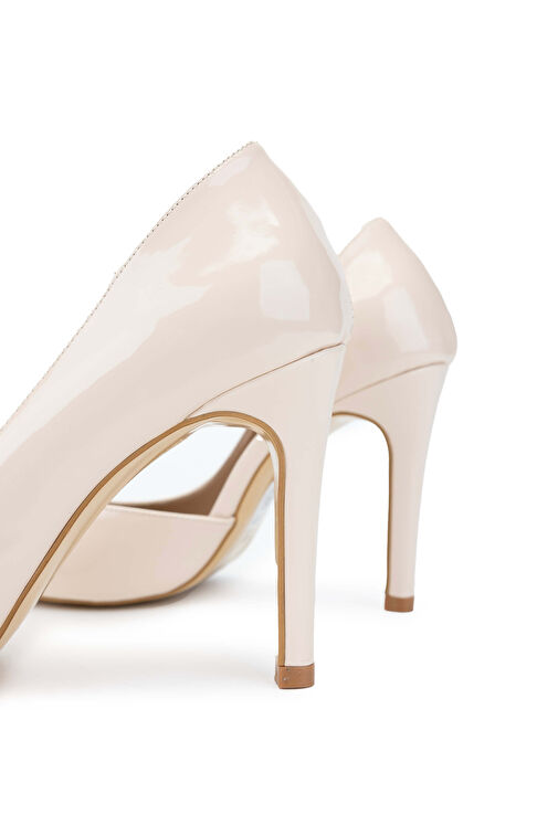 Tamer Tanca Kadın Suni Deri Bej Topuklu Ayakkabı - Görsel 5