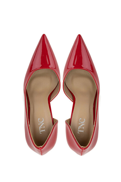 Tamer Tanca Kadın Suni Deri Kırmızı Rugan Topuklu Ayakkabı - Görsel 7