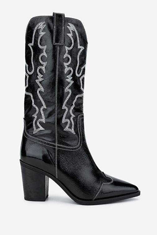 Valmenti Kadın Siyah Topuklu Çizme - Görsel 2